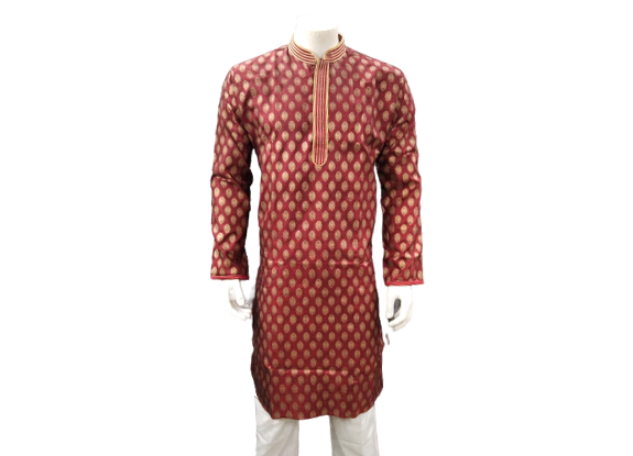 Men Indian Cotton Blue Print Party Panjabi – Samrat Panjabi